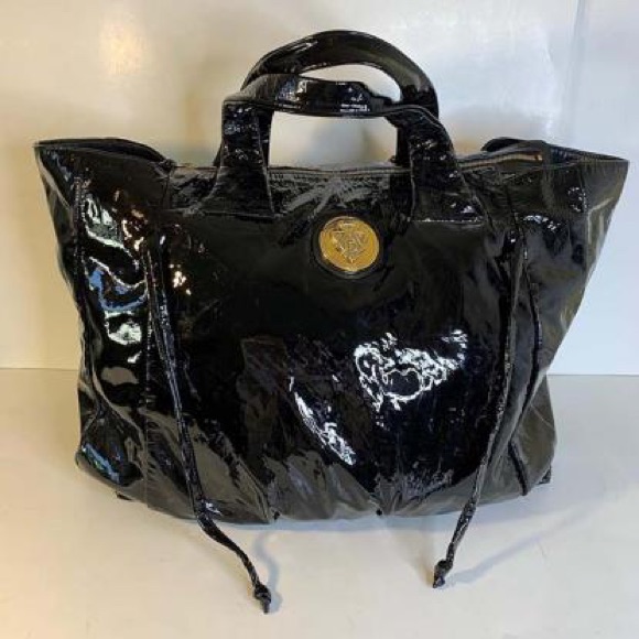 Gucci Gg Hysteria Large Black Patent Leather Bag